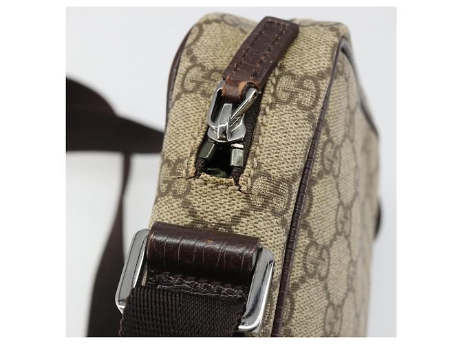Borsa a tracolla GUCCI GG Supreme PVC Beige Argento 12275 Auth ka4852 - vista 9