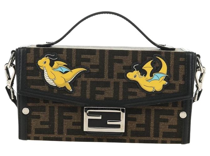 FENDI Zucca FRGMT POKEMON Mamma Baguette Soft Trunk Dragonite Auth am11869SM Marrone Nero - vista 13
