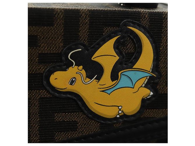 FENDI Zucca FRGMT POKEMON Mamma Baguette Soft Trunk Dragonite Auth am11869SM Marrone Nero - vista 26