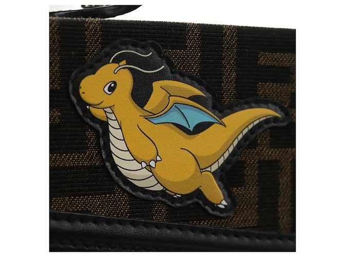 FENDI Zucca FRGMT POKEMON Mamma Baguette Soft Trunk Dragonite Auth am11869SM Marrone Nero - vista 27