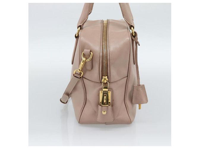 Borsa PRADA in pelle Saffiano 2way Rosa Oro Auth 186328A D'oro - vista 3