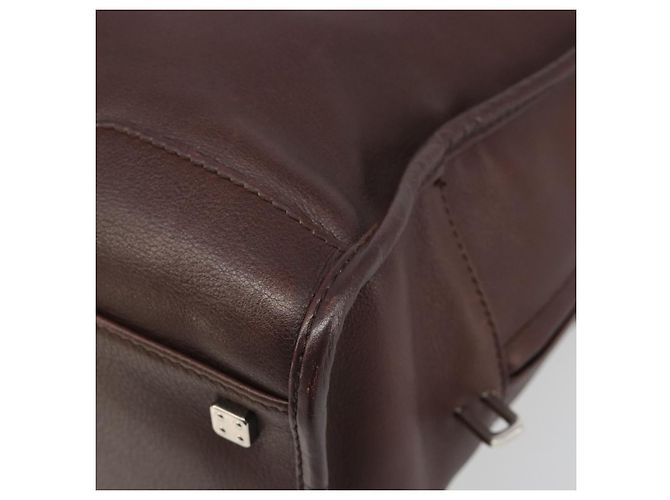 LOEWE Amazona 36 Handtasche Leder Braun Silber Authentisch 186080V - Ansicht 15