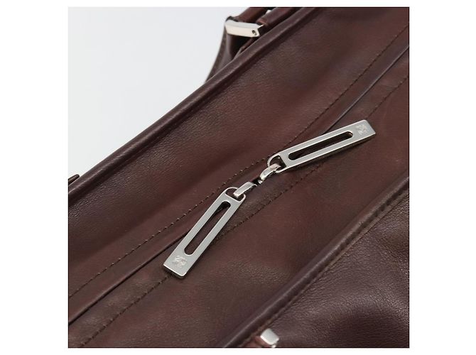 LOEWE Amazona 36 Handtasche Leder Braun Silber Authentisch 186080V - Ansicht 17