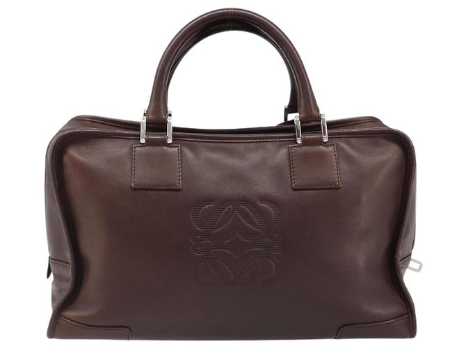 LOEWE Amazona 36 Handtasche Leder Braun Silber Authentisch 186080V - Ansicht 2