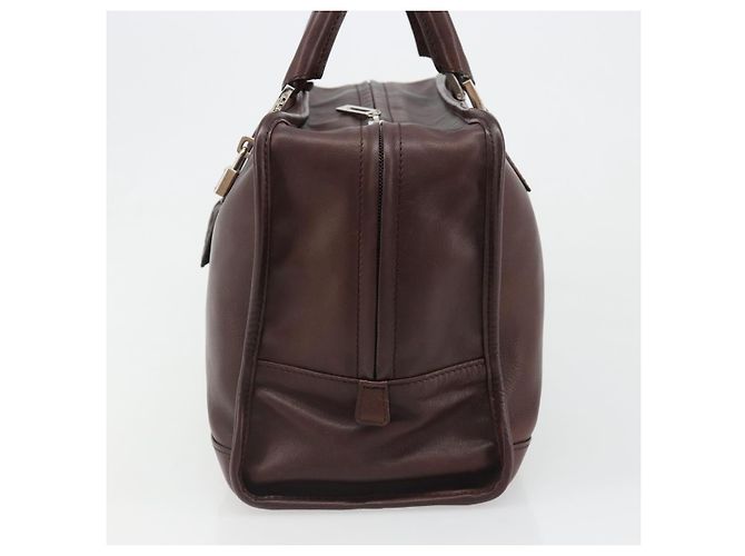 LOEWE Amazona 36 Handtasche Leder Braun Silber Authentisch 186080V - Ansicht 3