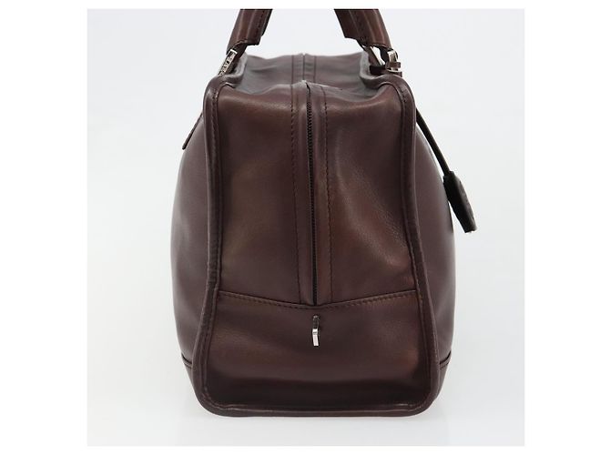 LOEWE Amazona 36 Handtasche Leder Braun Silber Authentisch 186080V - Ansicht 4