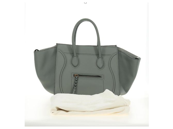 Céline Borsa CELINE Luggage Small Square Phantom in pelle Grigio Oro Autentica am11897M Marrone D'oro - vista 12