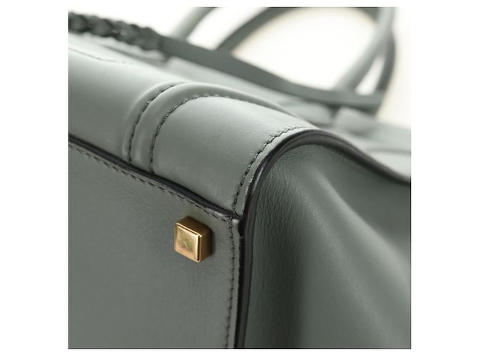 Céline Borsa CELINE Luggage Small Square Phantom in pelle Grigio Oro Autentica am11897M Marrone D'oro - vista 14