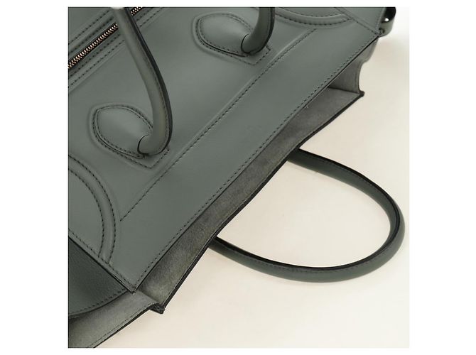 Céline Borsa CELINE Luggage Small Square Phantom in pelle Grigio Oro Autentica am11897M Marrone D'oro - vista 6