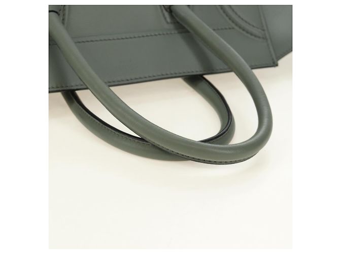 Céline Borsa CELINE Luggage Small Square Phantom in pelle Grigio Oro Autentica am11897M Marrone D'oro - vista 7