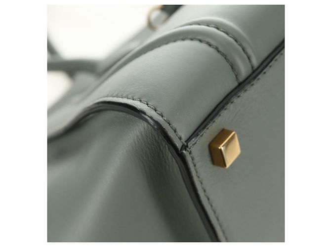 Céline Borsa CELINE Luggage Small Square Phantom in pelle Grigio Oro Autentica am11897M Marrone D'oro - vista 9