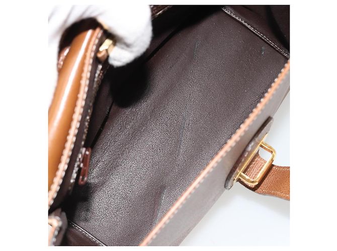 Borsa a Spalla LOEWE Anagram in Pelle 2way Marrone Oro Auth 186112 D'oro - vista 12