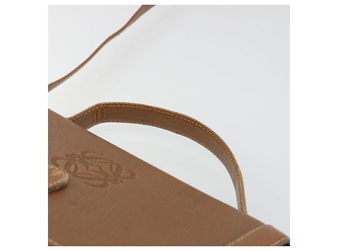 Borsa a Spalla LOEWE Anagram in Pelle 2way Marrone Oro Auth 186112 D'oro - vista 14