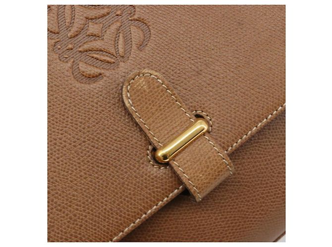 Borsa a Spalla LOEWE Anagram in Pelle 2way Marrone Oro Auth 186112 D'oro - vista 20