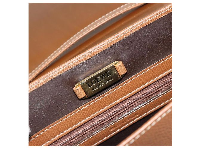 Borsa a Spalla LOEWE Anagram in Pelle 2way Marrone Oro Auth 186112 D'oro - vista 22