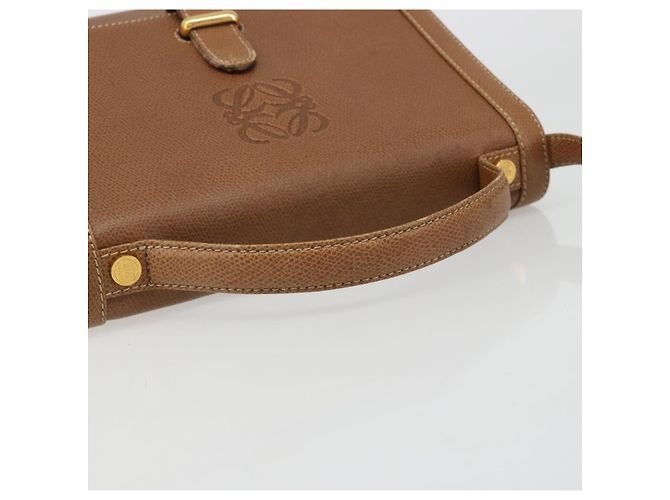 Borsa a Spalla LOEWE Anagram in Pelle 2way Marrone Oro Auth 186112 D'oro - vista 7