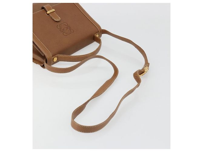 Borsa a Spalla LOEWE Anagram in Pelle 2way Marrone Oro Auth 186112 D'oro - vista 8
