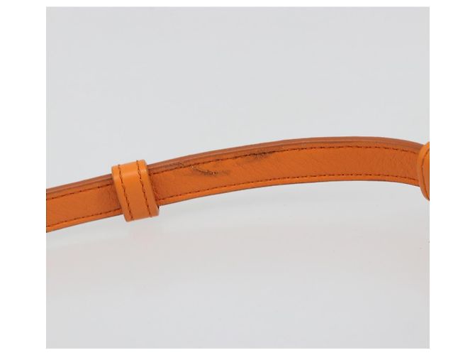 SAINT LAURENT Cabas Mini Hand Bag Leather 2way Orange Gold Auth 185950A D'oro Arancione - vista 9