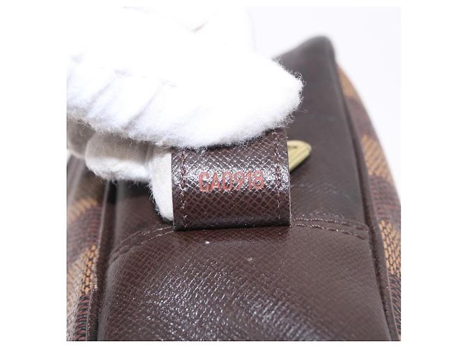 LOUIS VUITTON Damier Ebene Trousse Toilette 25 Clutch Bag N47624 LV Auth 187635 - vista 12