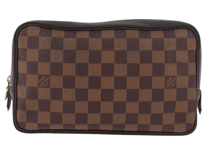 LOUIS VUITTON Damier Ebene Trousse Toilette 25 Clutch Bag N47624 LV Auth 187635 - vista 13