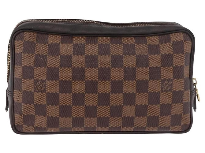 LOUIS VUITTON Damier Ebene Trousse Toilette 25 Clutch Bag N47624 LV Auth 187635 - vista 2