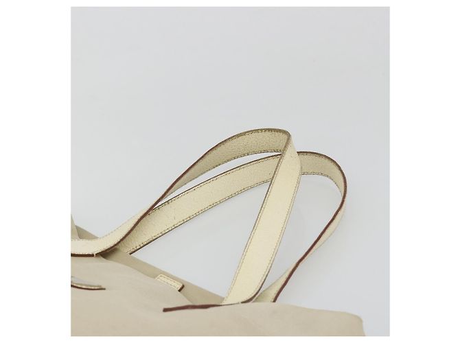 Borsa Tote PRADA in tela Beige Silver Auth 186830 Argento - vista 14