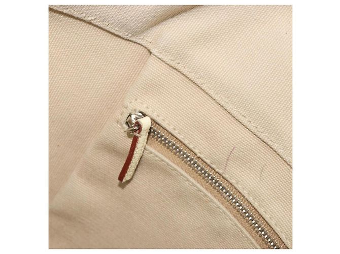Borsa Tote PRADA in tela Beige Silver Auth 186830 Argento - vista 21