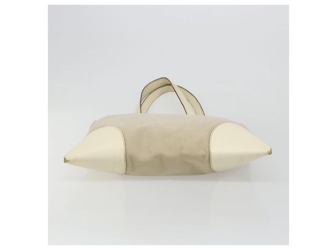 Borsa Tote PRADA in tela Beige Silver Auth 186830 Argento - vista 5