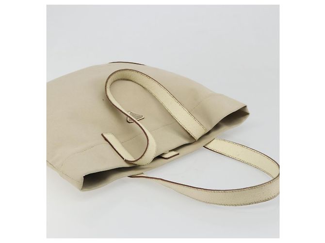 Borsa Tote PRADA in tela Beige Silver Auth 186830 Argento - vista 6