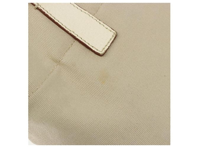 Borsa Tote PRADA in tela Beige Silver Auth 186830 Argento - vista 9
