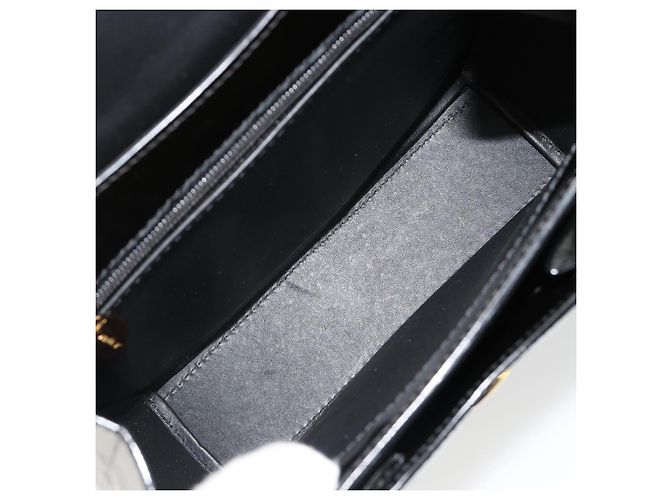 Borsa CARTIER PANTHERE in pelle vernice nera argento Auth 186858A Nero - vista 11