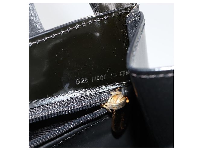 Borsa CARTIER PANTHERE in pelle vernice nera argento Auth 186858A Nero - vista 12