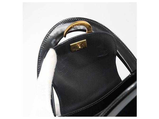 Borsa CARTIER PANTHERE in pelle vernice nera argento Auth 186858A Nero - vista 19