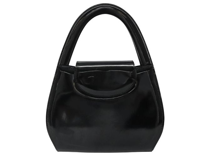 Borsa CARTIER PANTHERE in pelle vernice nera argento Auth 186858A Nero - vista 2