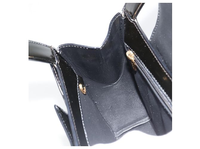 Borsa CARTIER PANTHERE in pelle vernice nera argento Auth 186858A Nero - vista 21