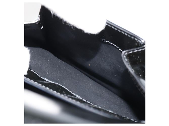 Borsa CARTIER PANTHERE in pelle vernice nera argento Auth 186858A Nero - vista 24