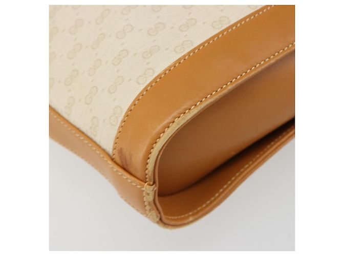 Bolso de Hombro GUCCI Micro GG Supreme PVC Blanco Oro 001 109 0579 Auth BA13477 Dorado - vista 16