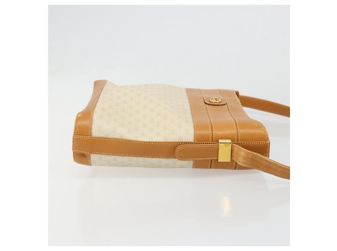 Bolso de Hombro GUCCI Micro GG Supreme PVC Blanco Oro 001 109 0579 Auth BA13477 Dorado - vista 3