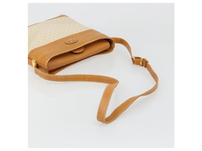 Bolso de Hombro GUCCI Micro GG Supreme PVC Blanco Oro 001 109 0579 Auth BA13477 Dorado - vista 7