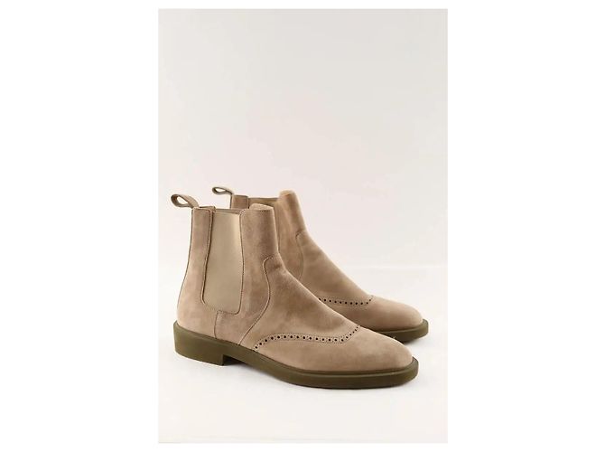 Hermès Bottines Ebony beige deerskin boots size 45 - view 3