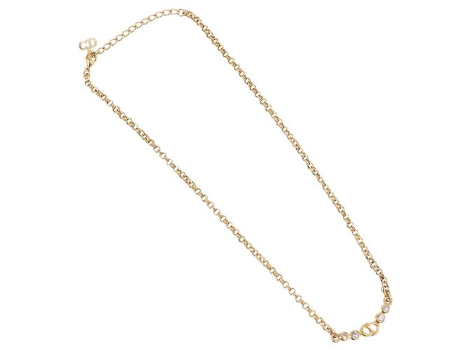 Collana Christian Dior metall Gold Auth SW2416 D'oro - vista 2