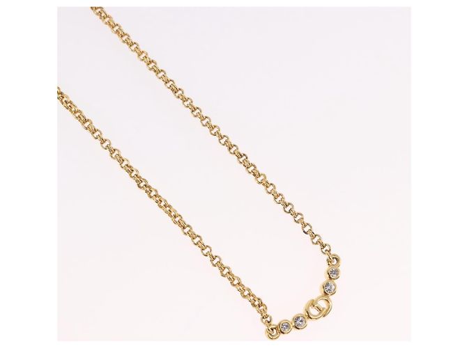Collana Christian Dior metall Gold Auth SW2416 D'oro - vista 4