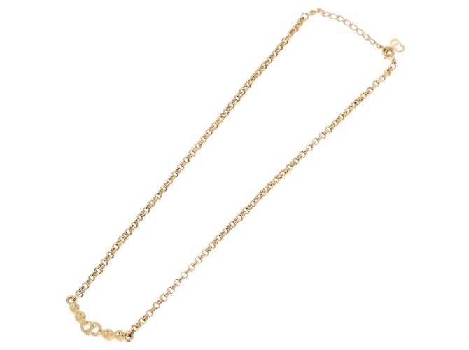 Collana Christian Dior metall Gold Auth SW2416 D'oro - vista 7