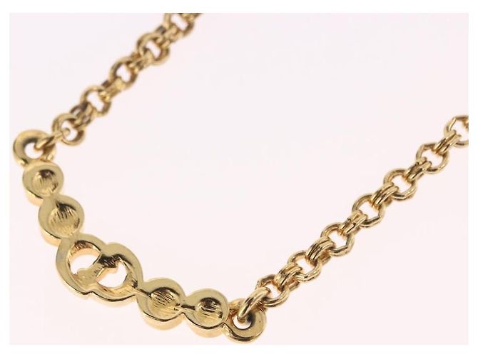 Collana Christian Dior metall Gold Auth SW2416 D'oro - vista 8