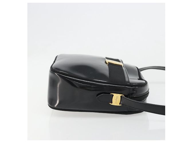 Borsa a tracolla Salvatore Ferragamo in pelle vernice nera e oro Auth BA13465 Nero D'oro - vista 3