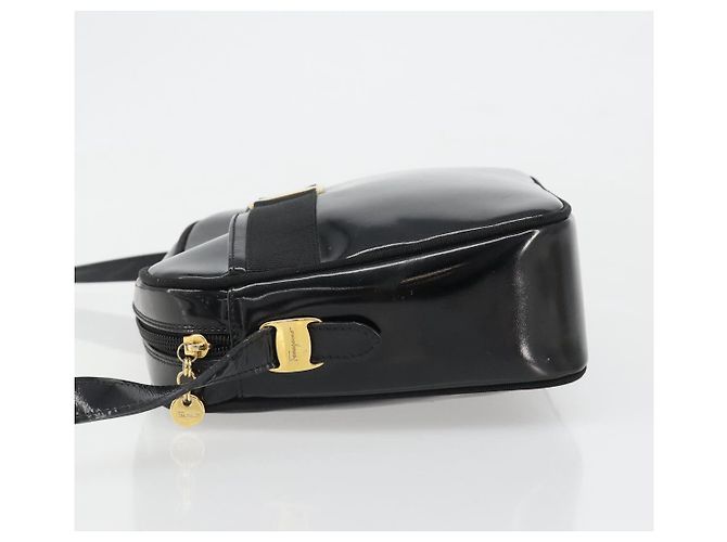 Borsa a tracolla Salvatore Ferragamo in pelle vernice nera e oro Auth BA13465 Nero D'oro - vista 4
