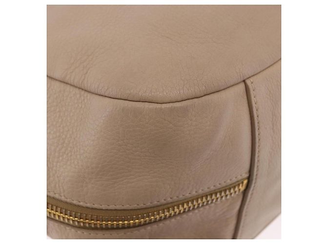 Borsa PRADA Vittero Dino Leather Beige Oro Auth 187572A D'oro - vista 14