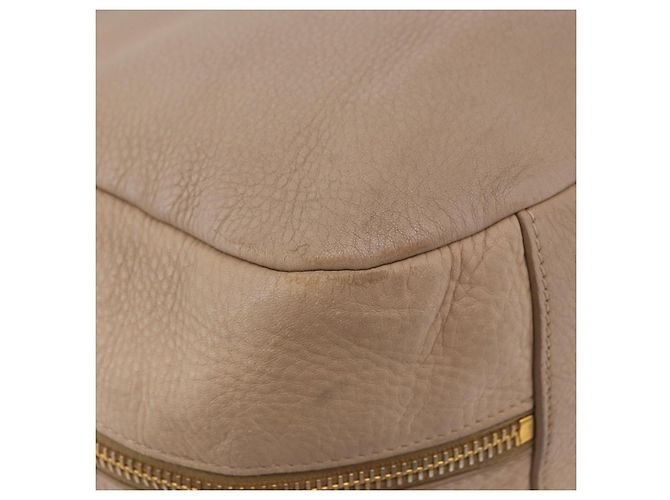 Borsa PRADA Vittero Dino Leather Beige Oro Auth 187572A D'oro - vista 16
