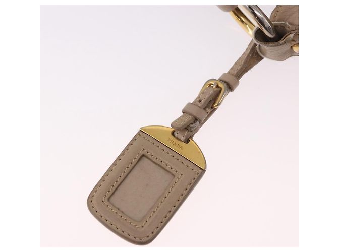 Borsa PRADA Vittero Dino Leather Beige Oro Auth 187572A D'oro - vista 17