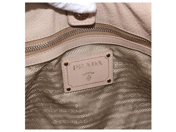 Borsa PRADA Vittero Dino Leather Beige Oro Auth 187572A D'oro - vista 19